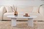 Nordure Mesa de café Sable White 119x40x60 cm Color Blanco